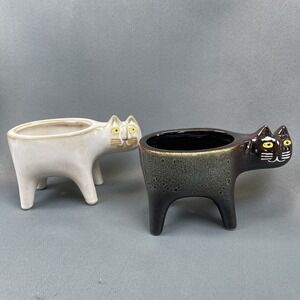 Pair of Cat Planter Animal Succulent Plant Pots 5.5"
